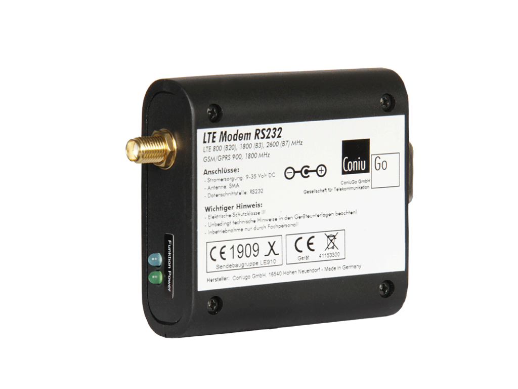 LTE Modem RS232 mit Status-LEDs